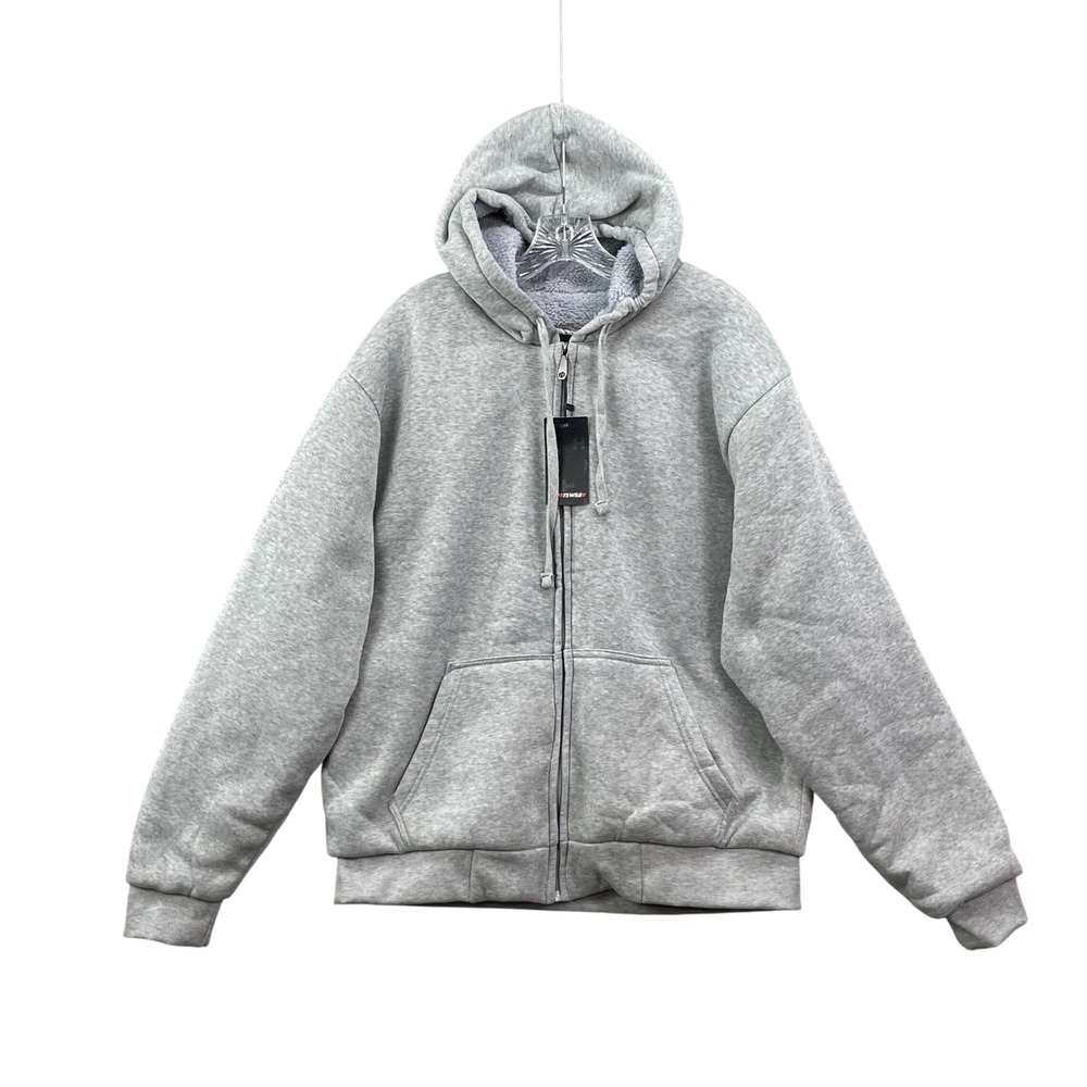 Sportswear Full Zip Hoodie Men's XL Sherpa Lined Fleece Workwear Outdoor Sports